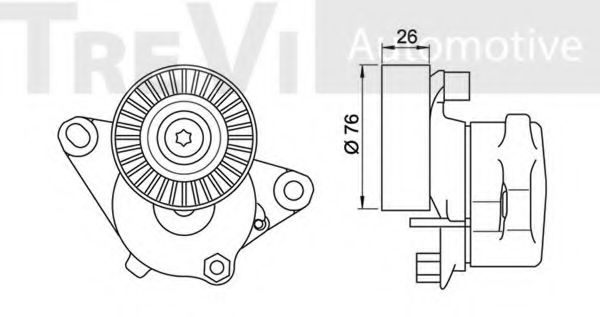 Натяжная планка, поликлиновой ремень TREVI AUTOMOTIVE A1895