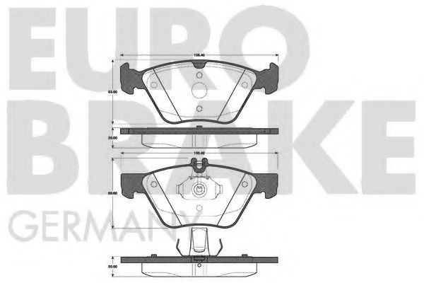 Комплект тормозных колодок, дисковый тормоз EUROBRAKE 5502223331