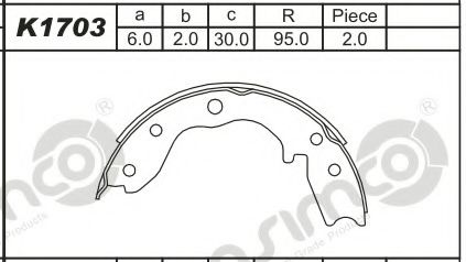 Комплект тормозных колодок ASIMCO K1703