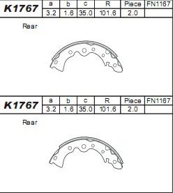 Комплект тормозных колодок ASIMCO K1767
