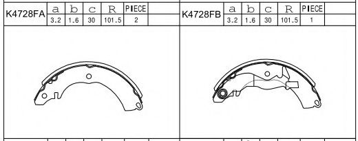 Комплект тормозных колодок ASIMCO K4728F