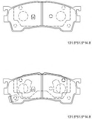 Комплект тормозных колодок, дисковый тормоз ASIMCO KD3601W