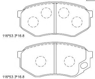 Комплект тормозных колодок, дисковый тормоз ASIMCO KD4349