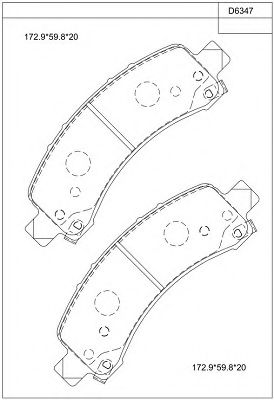 Комплект тормозных колодок, дисковый тормоз ASIMCO KD6347