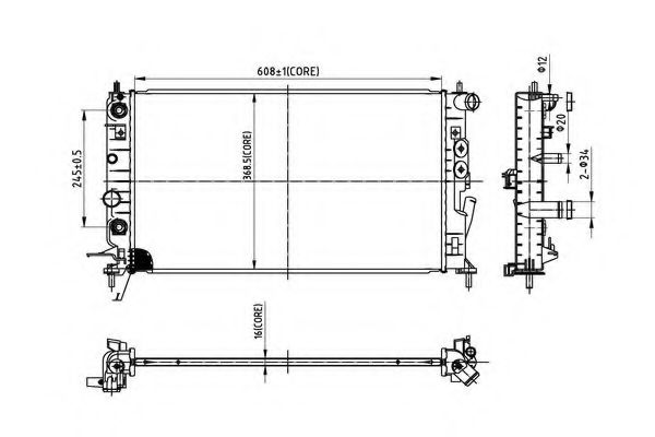 Радиатор, охлаждение двигателя ORDONEZ 2066052