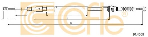 Трос, стояночная тормозная система COFLE 10.4668