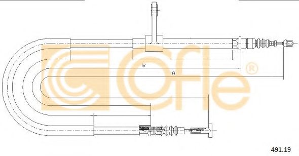 Трос, стояночная тормозная система COFLE 491.19