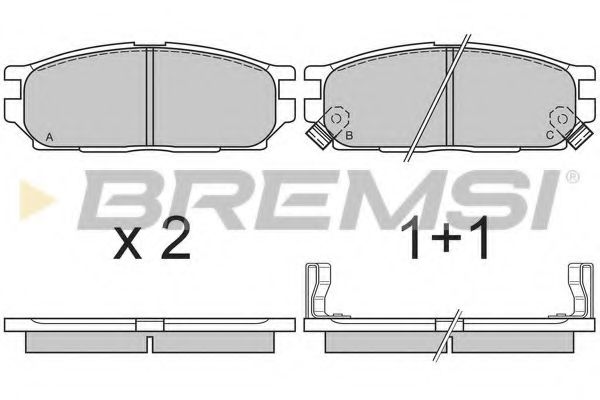 Комплект тормозных колодок, дисковый тормоз BREMSI BP2588