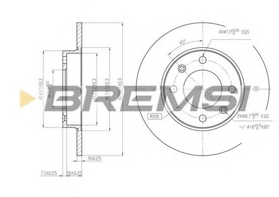 Тормозной диск BREMSI DBB178S