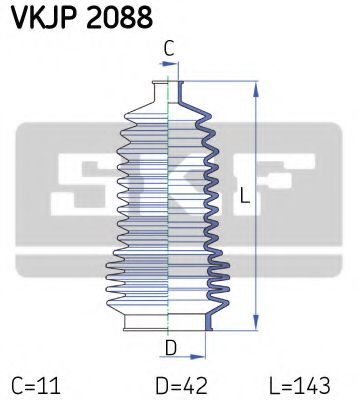 Комплект пылника, рулевое управление SKF VKJP 2088