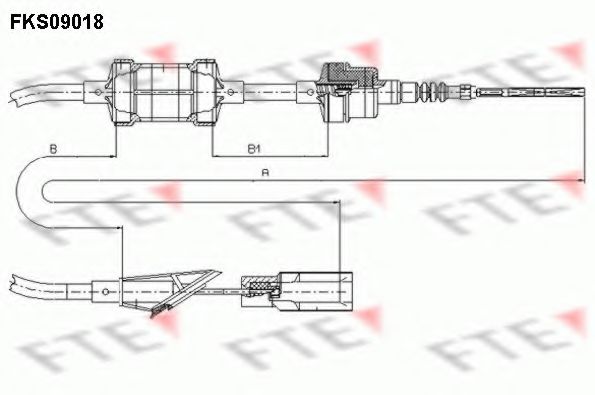 Трос, управление сцеплением FTE FKS09018