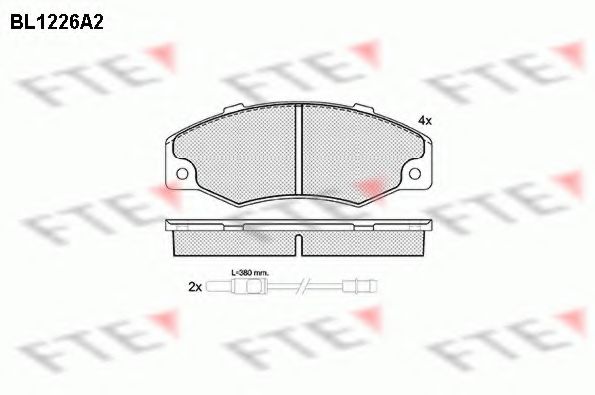 Комплект тормозных колодок, дисковый тормоз FTE BL1226A2