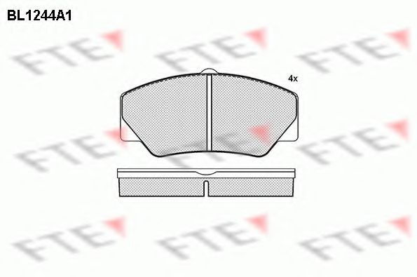 Комплект тормозных колодок, дисковый тормоз FTE BL1244A1