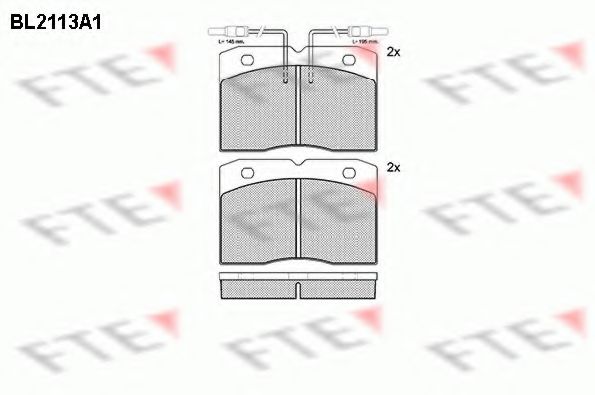 Комплект тормозных колодок, дисковый тормоз FTE BL2113A1