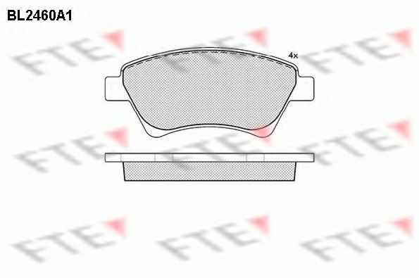 Комплект тормозных колодок, дисковый тормоз FTE BL2460A1