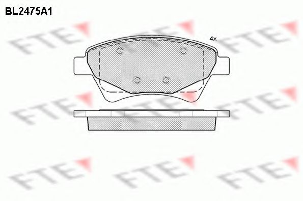 Комплект тормозных колодок, дисковый тормоз FTE BL2475A1