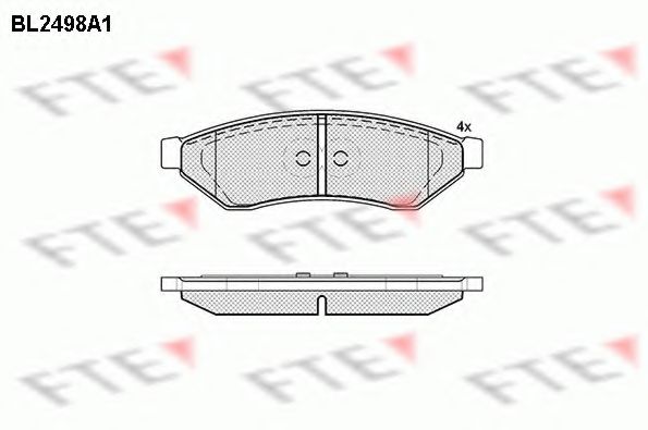 Комплект тормозных колодок, дисковый тормоз FTE BL2498A1