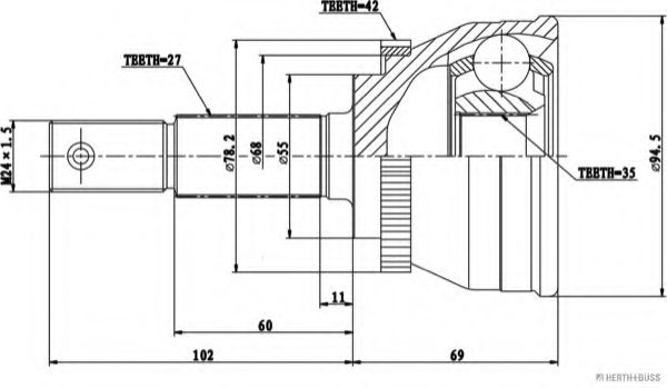 Шарнирный комплект, приводной вал AUTEX 813939