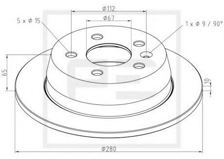 Тормозной диск PE Automotive 016.655-00A