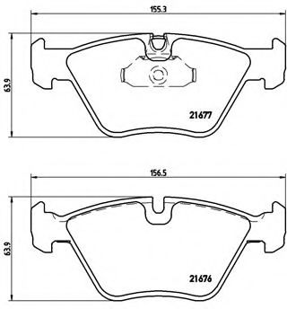 Комплект тормозных колодок, дисковый тормоз BREMBO P 06 022