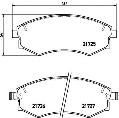 Комплект тормозных колодок, дисковый тормоз BREMBO P 15 011