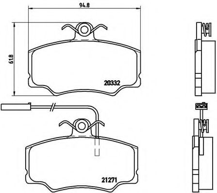 Комплект тормозных колодок, дисковый тормоз BREMBO P 23 048