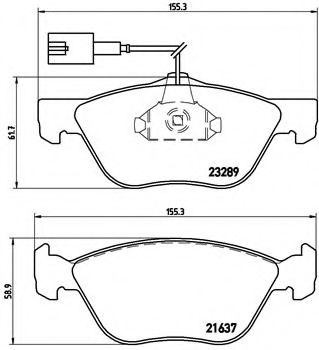 Комплект тормозных колодок, дисковый тормоз BREMBO P 23 077