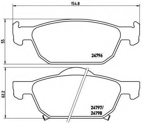 Комплект тормозных колодок, дисковый тормоз BREMBO P 28 044