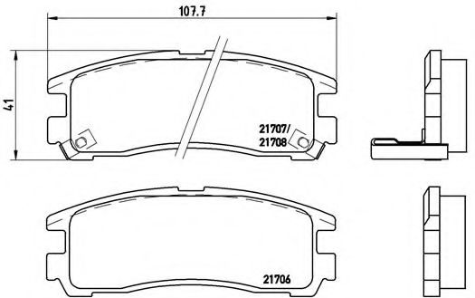 Комплект тормозных колодок, дисковый тормоз BREMBO P 54 012