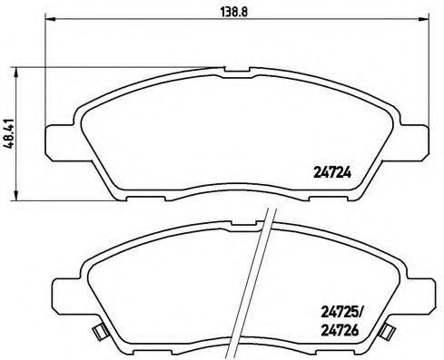 Комплект тормозных колодок, дисковый тормоз BREMBO P 56 070