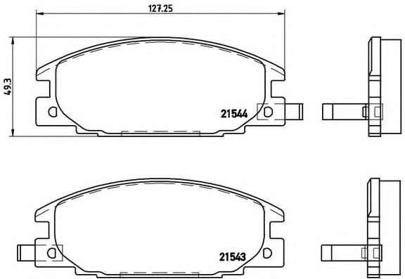 Комплект тормозных колодок, дисковый тормоз BREMBO P 59 015