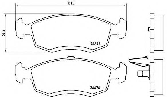 Комплект тормозных колодок, дисковый тормоз BREMBO P 68 039