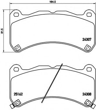 Комплект тормозных колодок, дисковый тормоз BREMBO P 83 146
