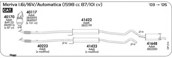 Система выпуска ОГ AKS DASIS SGOP214