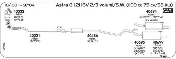 Система выпуска ОГ AKS DASIS SGOP212