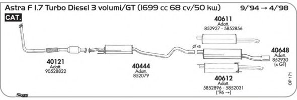 Система выпуска ОГ AKS DASIS SGOP171