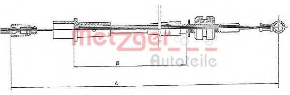 Тросик газа METZGER 11.1242