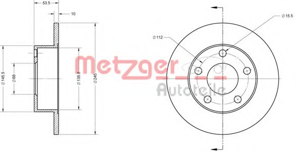Тормозной диск METZGER 6110532