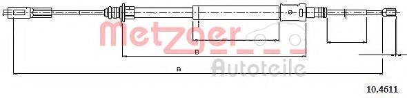 Трос, стояночная тормозная система METZGER 10.4611