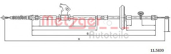 Трос, стояночная тормозная система METZGER 11.5830