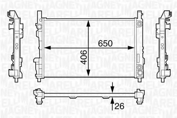 Радиатор, охлаждение двигателя MAGNETI MARELLI 350213126700