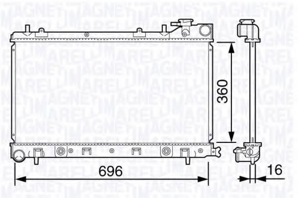 Радиатор, охлаждение двигателя MAGNETI MARELLI 350213132400