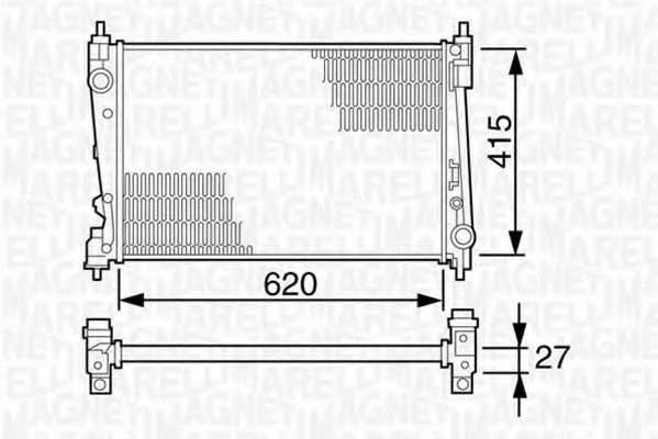 Радиатор, охлаждение двигателя MAGNETI MARELLI 350213386000