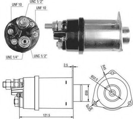 Тяговое реле, стартер MAGNETI MARELLI 940113050038