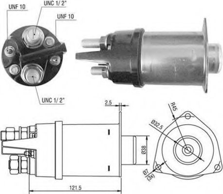 Тяговое реле, стартер MAGNETI MARELLI 940113050043