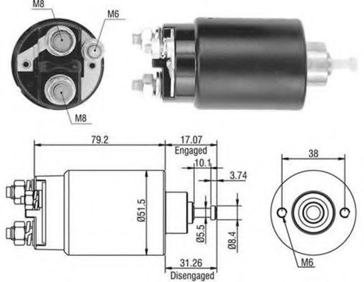 Тяговое реле, стартер MAGNETI MARELLI 940113050405