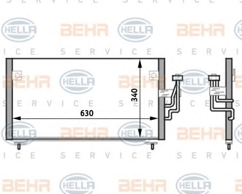 Конденсатор, кондиционер BEHR HELLA SERVICE 8FC 351 024-151