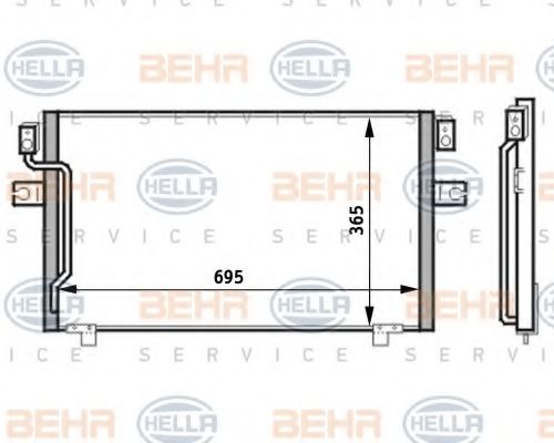 Конденсатор, кондиционер BEHR HELLA SERVICE 8FC 351 024-171