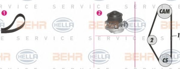 Водяной насос + комплект зубчатого ремня BEHR HELLA SERVICE 8MP 376 800-831