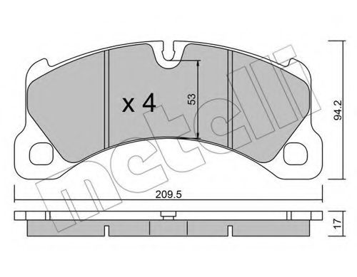 Комплект тормозных колодок, дисковый тормоз METELLI 22-0956-0